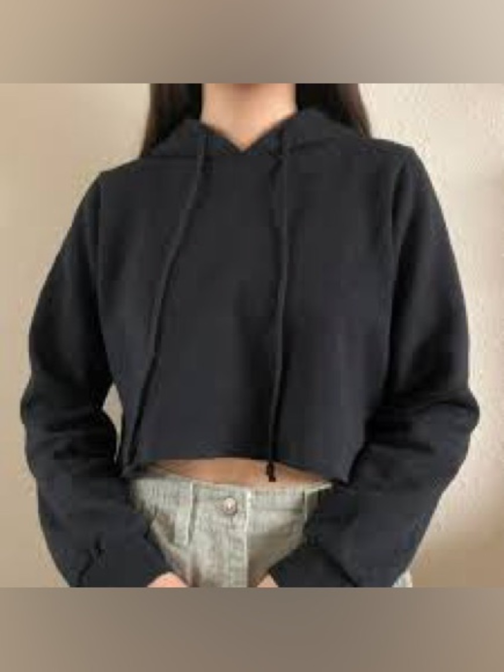 Brandy melville womens cutoff cropped hoodie sweatshirt